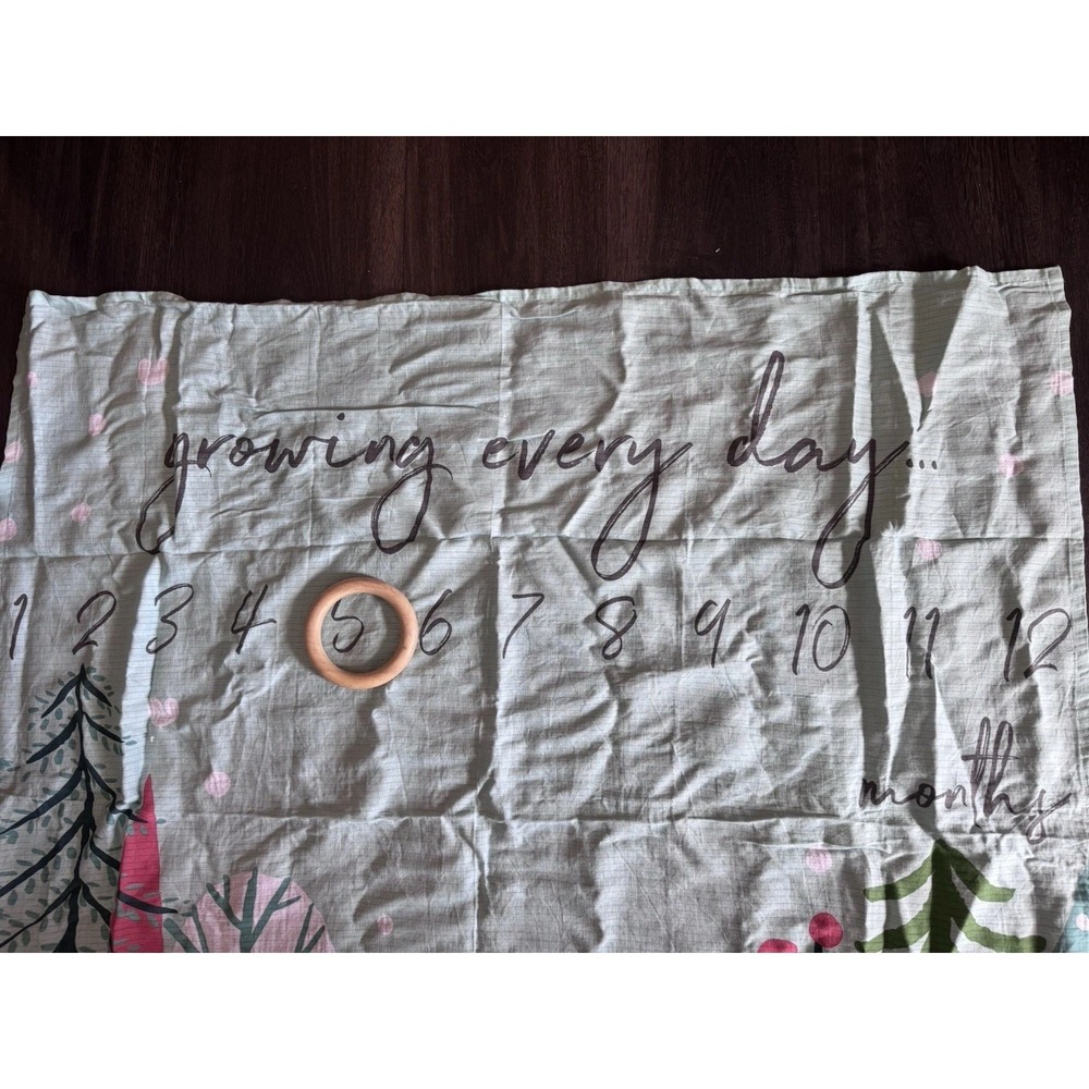 Honest Organic 100% Cotton Infant Baby Milestone Blanket For Pictures 0-12m Gift - Picture 2 of 8